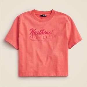 J. Crew Coral 'Northeast Swim Club' Cropped Graphic Tee